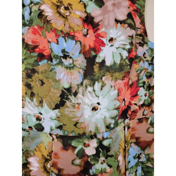 Taylor Women's Floral Fit and Flare Dress Round Neck Multicolor Pockets Size 8 - Picture 5 of 8